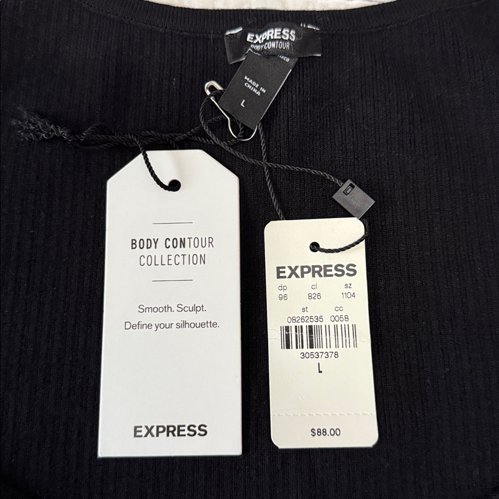 Express Cropped Corset Style Rib Knit Sweater - Picture 4 of 11
